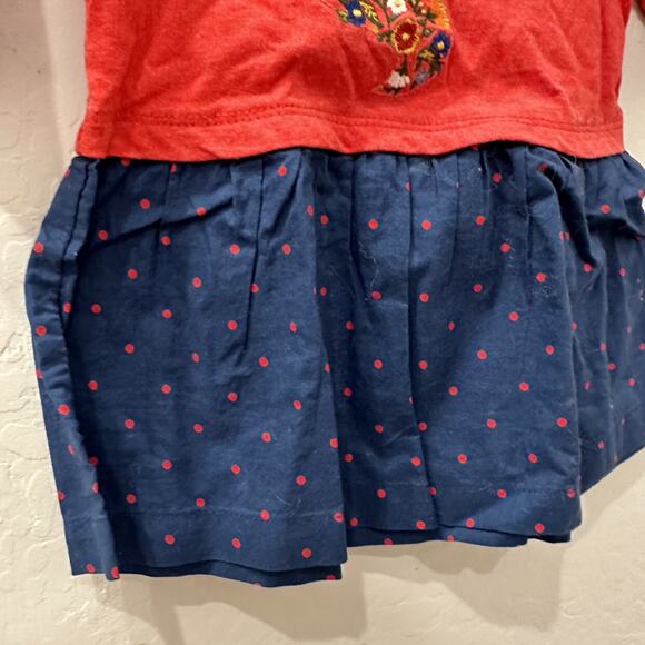 Beebay Red & Blue Fox Polka Dot Long Sleeve Dress - Picture 4 of 7